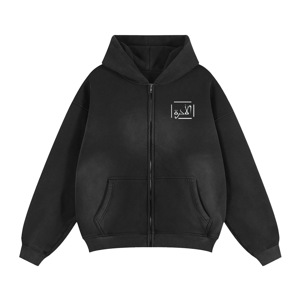 Sunfade Two-way Zipper Boxy Hoodie