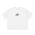 Boxy Half-Sleeve Raw-Edge T-Shirt